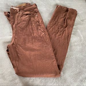brown straight leg style jeans